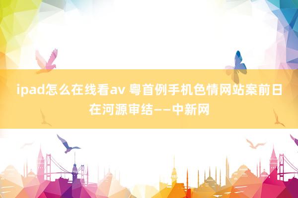 ipad怎么在线看av 粤首例手机色情网站案前日在河源审结——中新网