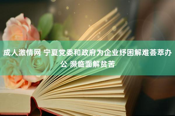 成人激情网 宁夏党委和政府为企业纾困解难荟萃办公 濒临面解贫苦