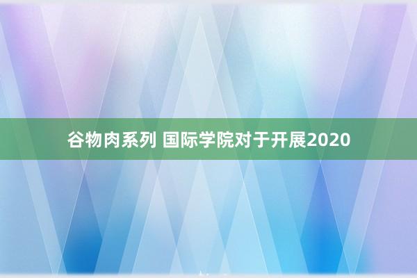 谷物肉系列 国际学院对于开展2020